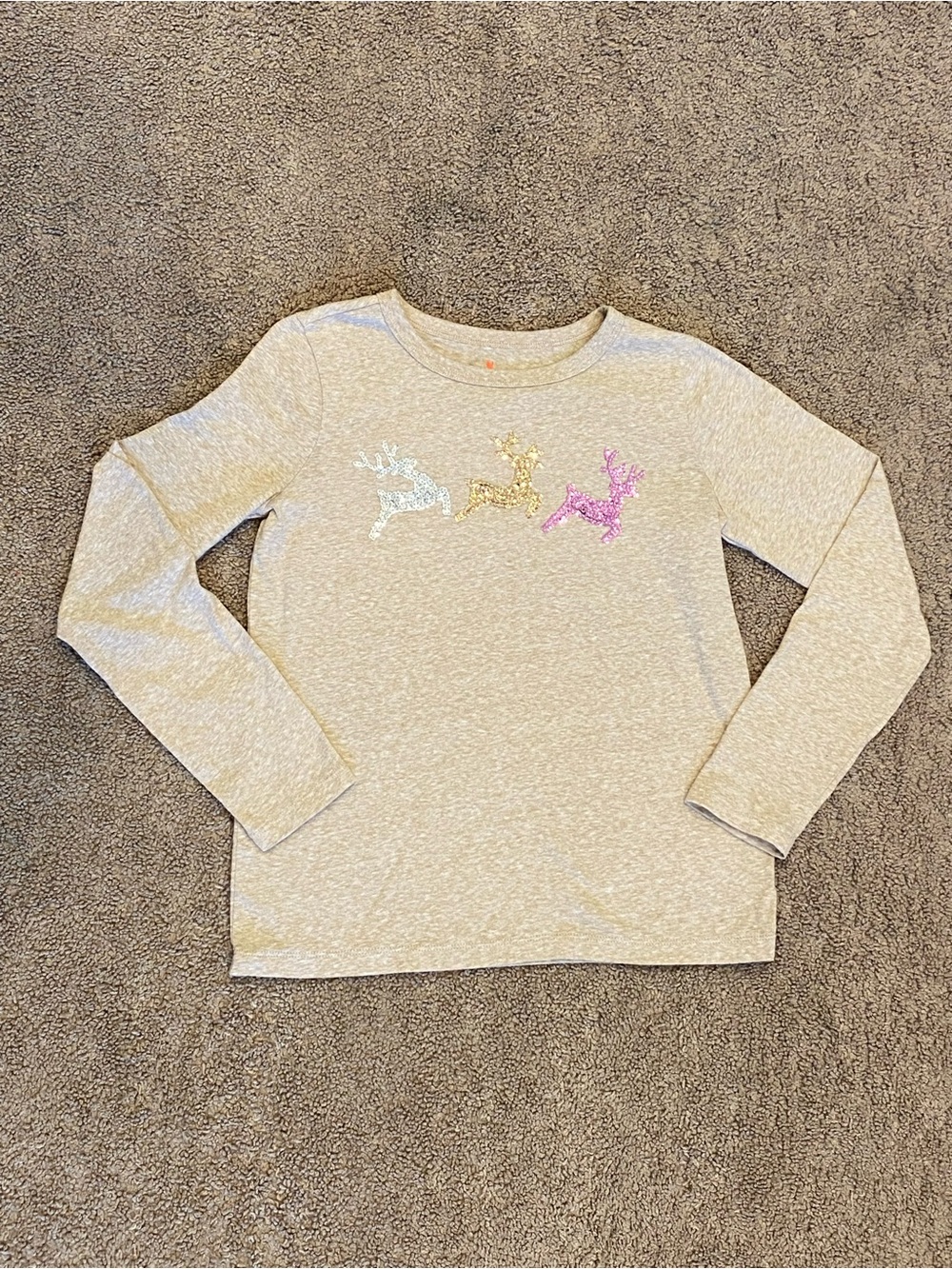 J.Crew Crewcuts Long-Sleeve Shirt with Three Sequin Reindeer